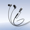 Hoco M119A sluchátka 2v1 Jack 3,5 mm / USB-C – černá
