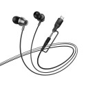 Hoco M119A sluchátka 2v1 Jack 3,5 mm / USB-C – černá