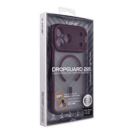 Kryt X-One DROPguard 2S pro iPhone 18 Pro Max / 17 Pro Max - dark cherry