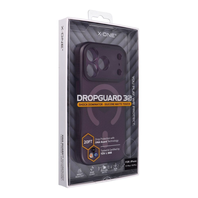 Kryt X-ONE Dropguard 3S SHOCK DOMINATOR pro iPhone 18 Pro / 17 Pro - dark cherry