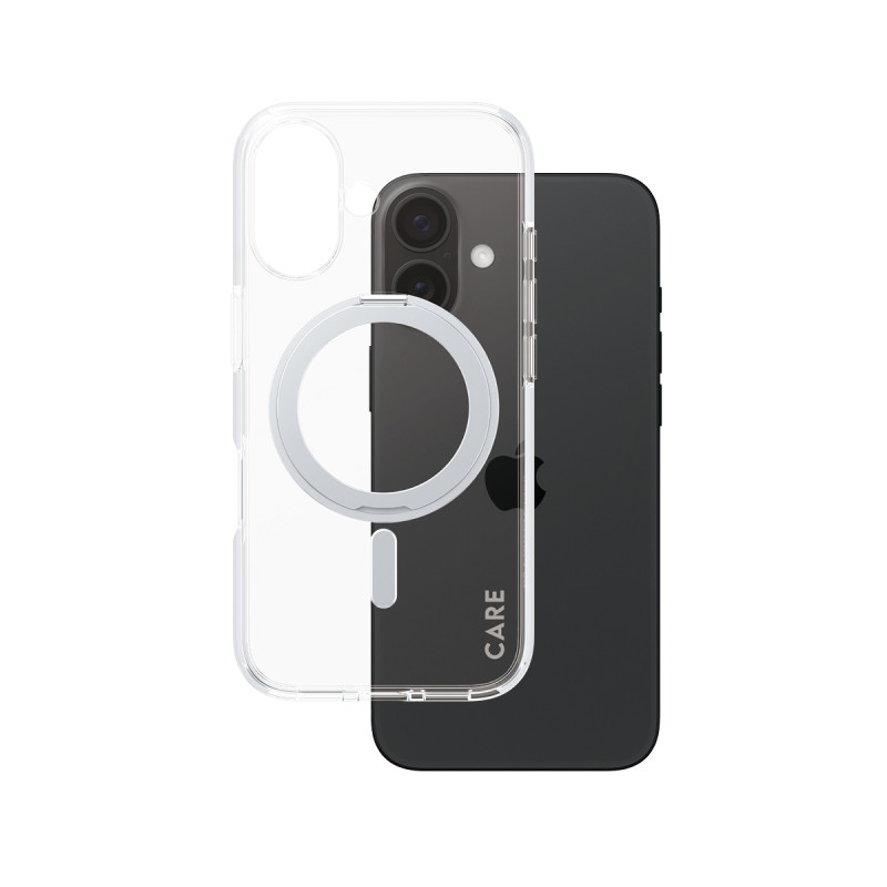 Kryt PanzerGlass pro iPhone 16 s MagSafe KickStand 360° otočným stojánkem - šedý