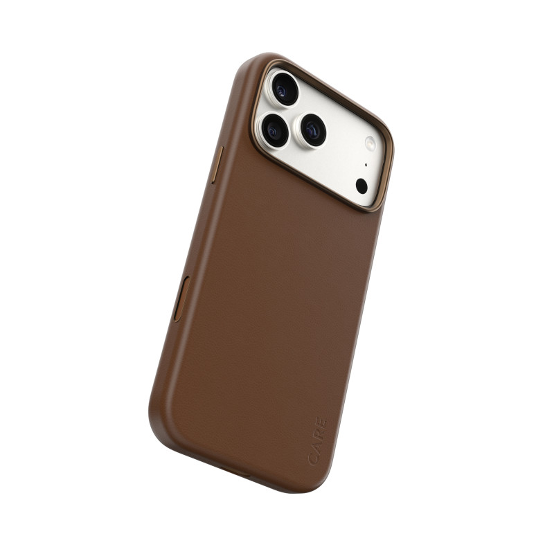 Kryt PanzerGlass CARE pro iPhone 17 Pro Max - hnědá (veganská kůže)