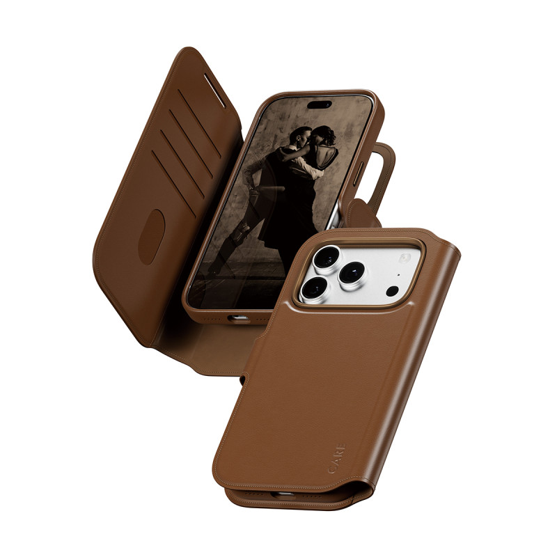 Pouzdro PanzerGlass CARE Tango 2v1 pro iPhone 18 Pro/17 Pro - hnědé