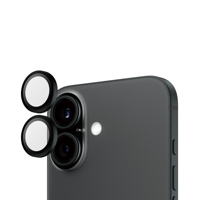 Ochrana čoček fotoaparátu PanzerGlass Hoops pro iPhone 16/16 Plus - černý hliník