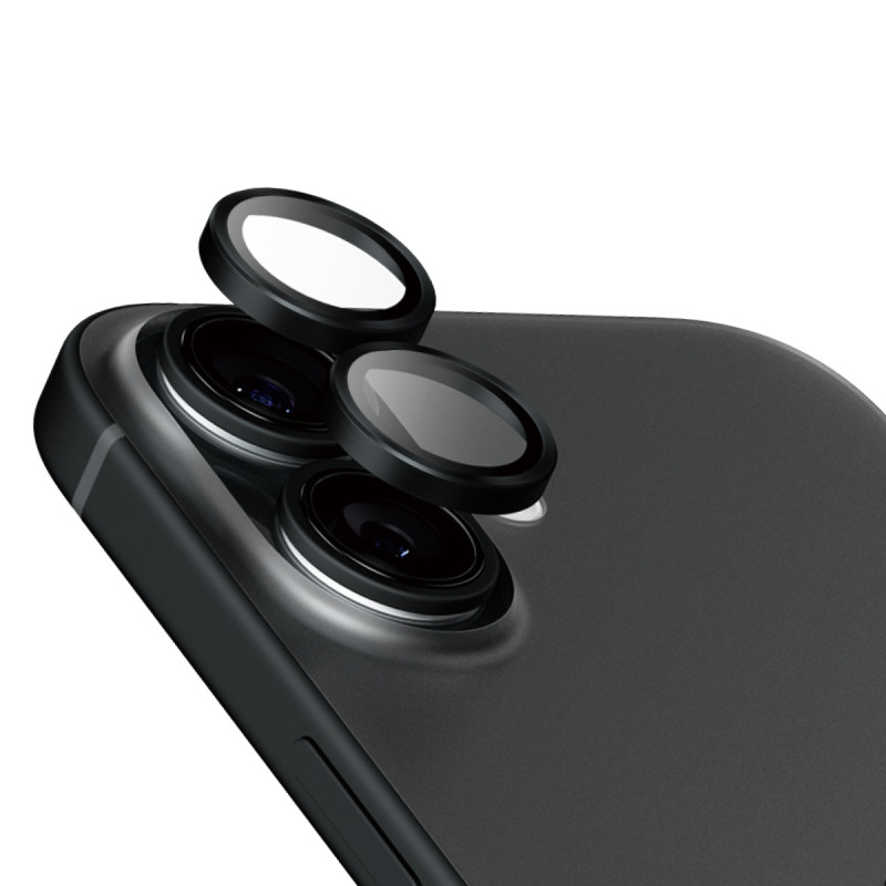 Ochrana čoček fotoaparátu PanzerGlass Hoops pro iPhone 16/16 Plus - černý titan/keramické sklo