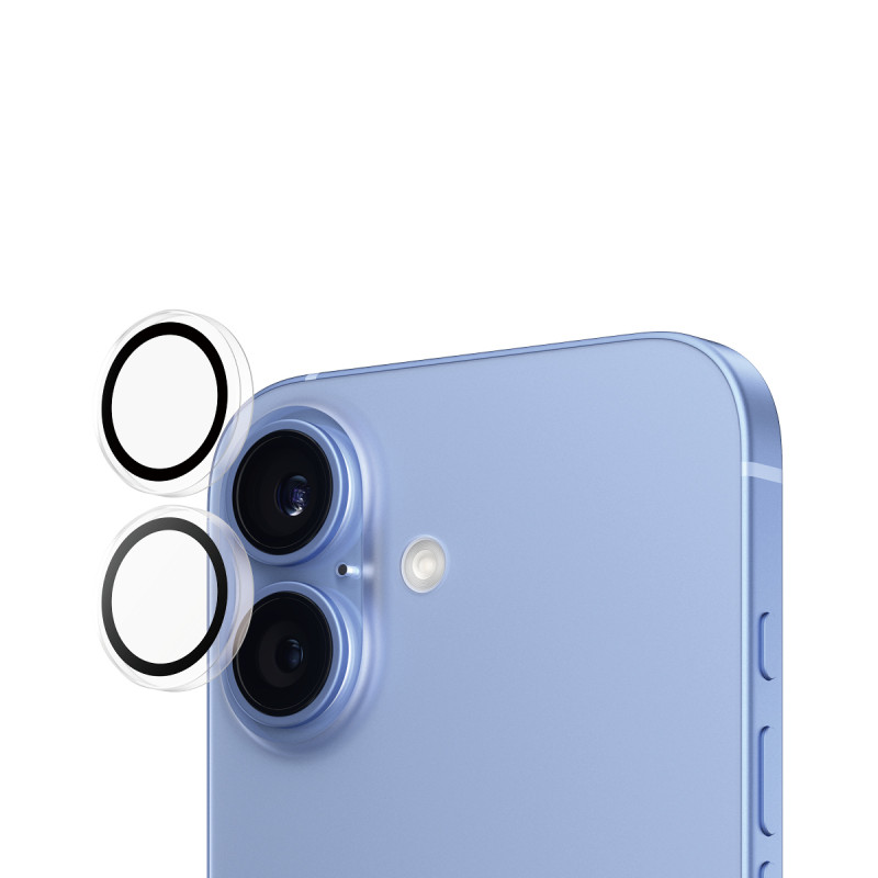 Ochranné kroužky fotoaparátu PanzerGlass pro iPhone 16/16 Plus - čirý polykarbonát