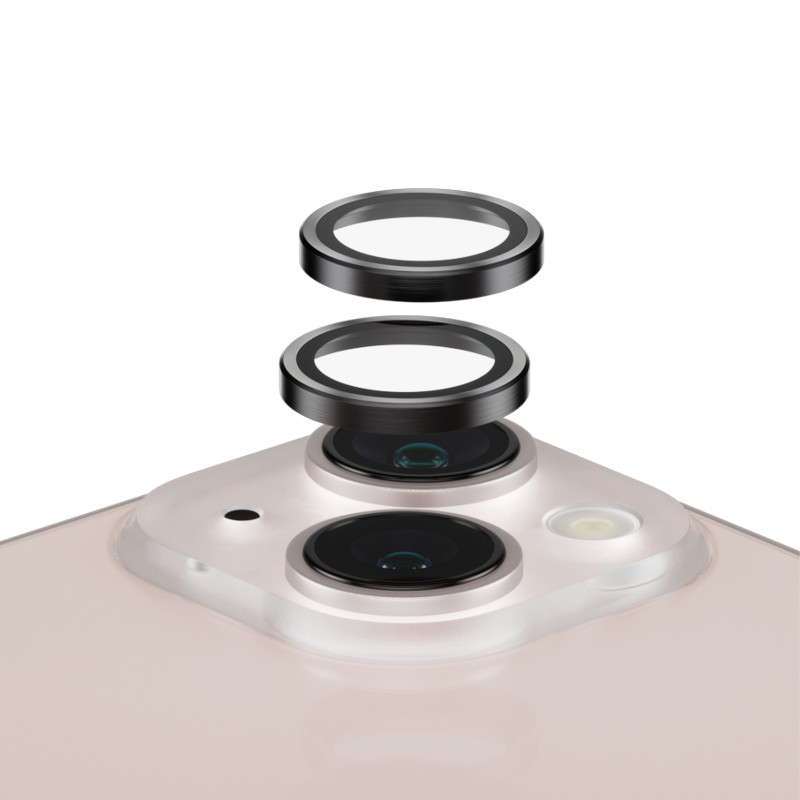 Ochranné kroužky fotoaparátu PanzerGlass Hoops pro iPhone 13 mini/13 - černý hliník/sklo