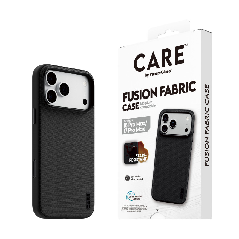 Kryt PanzerGlass CARE Fusion Fabric pro iPhone 18 Pro Max/17 Pro Max - černý