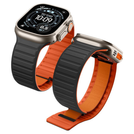 Řemínek Spigen Athlex Air M pro Apple Watch 44/45/46/49 mm, černo-oran