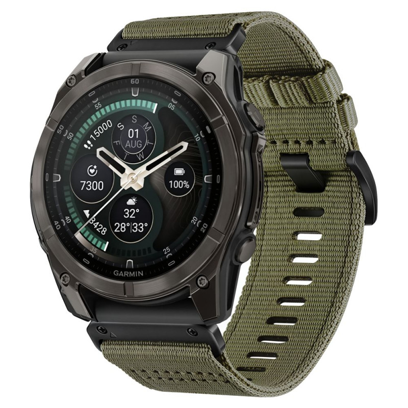 Řemínek Tech-Protect Nylon Classic pro Garmin Fenix 5X / 6X / 7X / 8 / 9 (47 mm), zelený (Military Green)