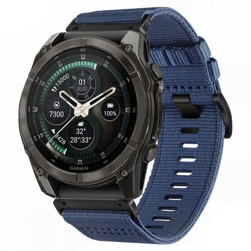 Řemínek Tech-Protect Nylon Classic pro Garmin Fenix 5X / 6X / 7X / 8 / 9 (47 mm), tmavě modrý (Midnight Navy)