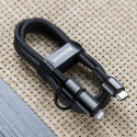 BASEUS CATLYW-01 Twins 2v1 Datový a nabíjecí kabel USB-C PD na USB-C/Lightning 60W, 1m, černý