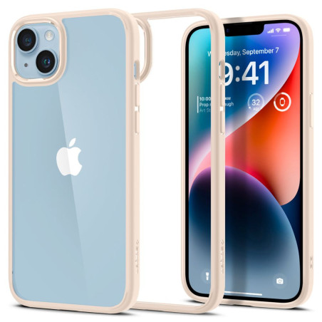 SPIGEN Ultra Hybrid Odolný kryt pro iPhone 14 Plus, béžová/čirá