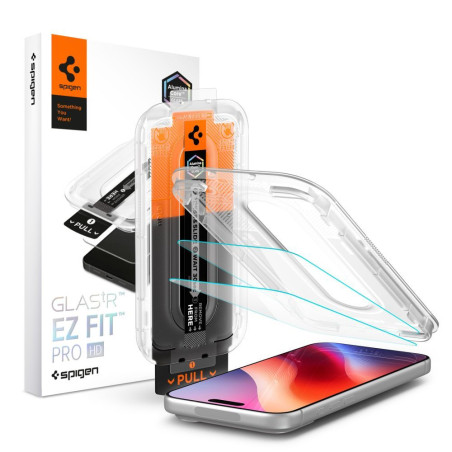 Ochranné sklo Spigen Glas.tR EZ Fit Pro HD pro iPhone 16 Pro / 17 / 17 Pro / 18 Pro – 2 ks