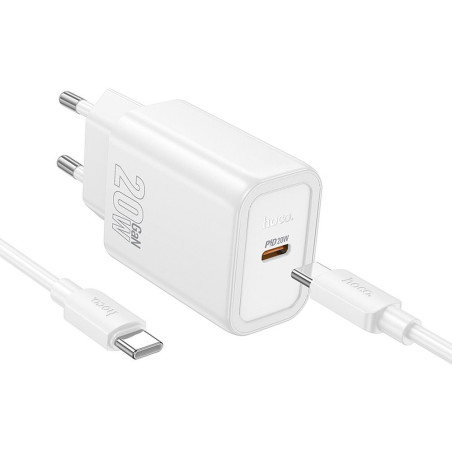 Nabíječka Hoco N60 20W + kabel USB-C, bílá