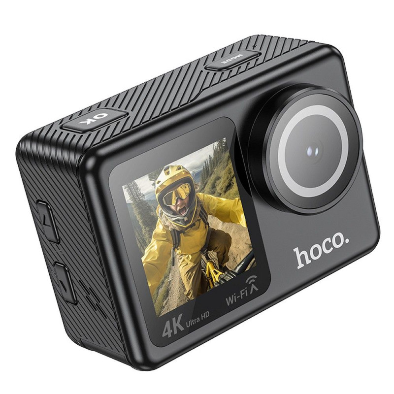 Sportovní kamera Hoco DV101 se dvěma displeji 1,3" + 2" 4K/30fps - černá