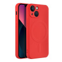 Kryt Silicone Mag Cover pro iPhone 13 mini s MagSafe – červený