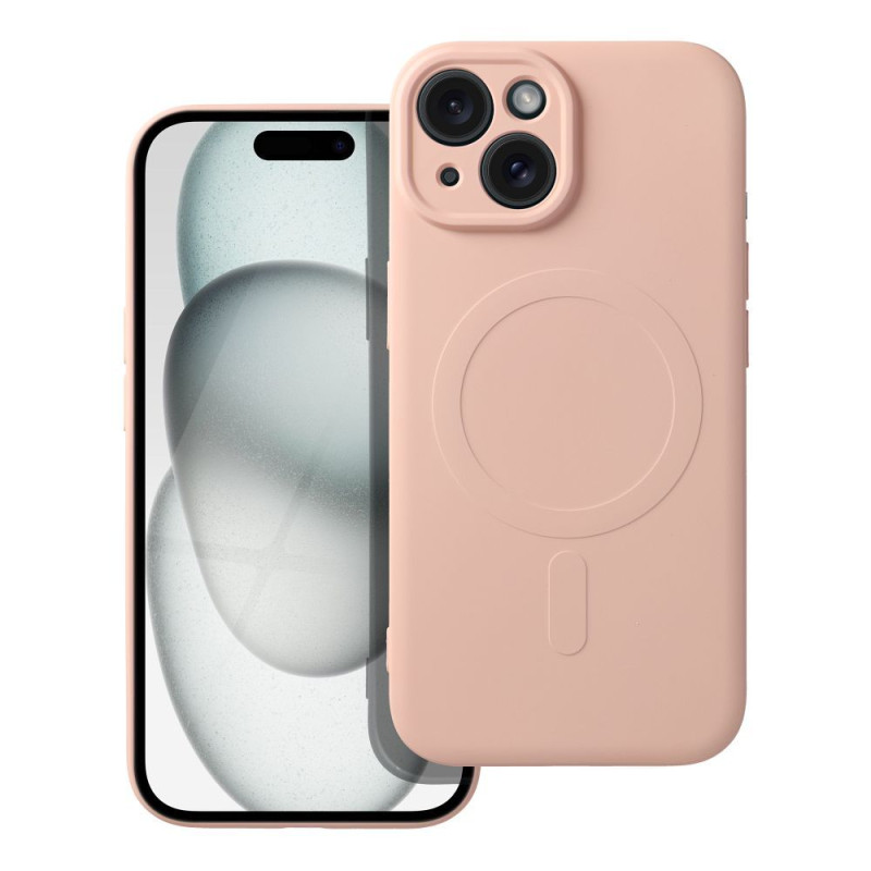 Kryt SILICONE MAG COVER MagSafe pro iPhone 15 - růžový
