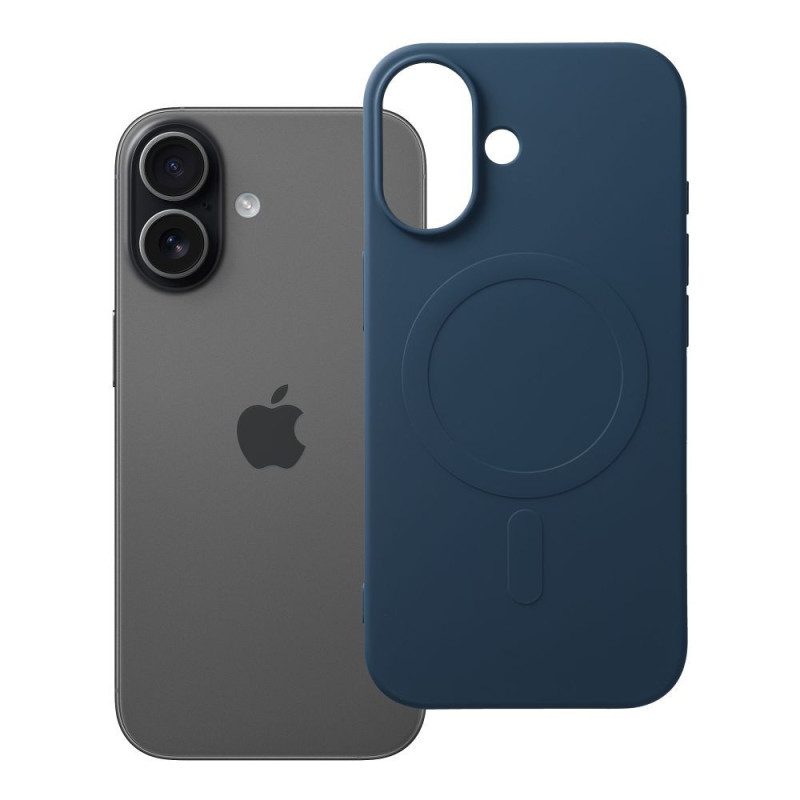 Kryt MagSafe SILICONE MAG COVER (big hole) pro iPhone 17 - modrý