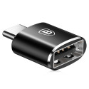 BASEUS CATOTG-01 Redukce OTG USB-C na USB-A s nabíjením až 12W, hliníková, černá