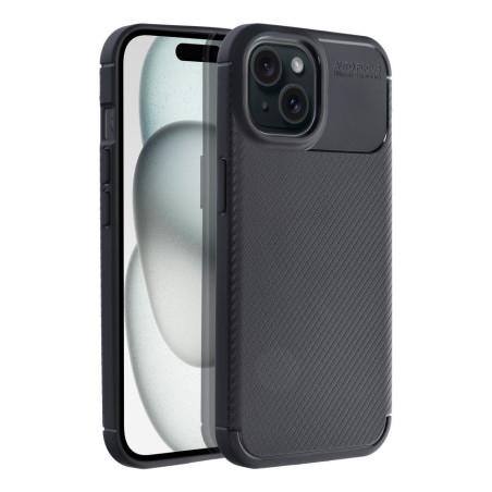 Kryt CARBON PREMIUM pro iPhone 15 – černý
