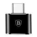 BASEUS CATOTG-01 Redukce OTG USB-C na USB-A s nabíjením až 12W, hliníková, černá