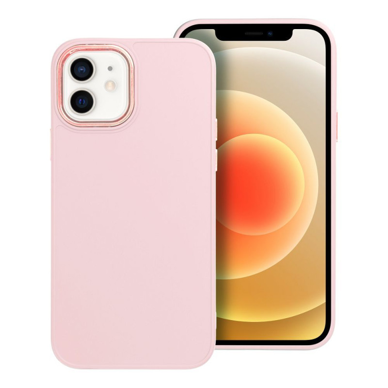 Kryt FRAME pro iPhone 12 / 12 Pro - pudrově růžový