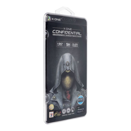 Ochranné sklo X-One Privacy pro iPhone 15 Pro – full glue