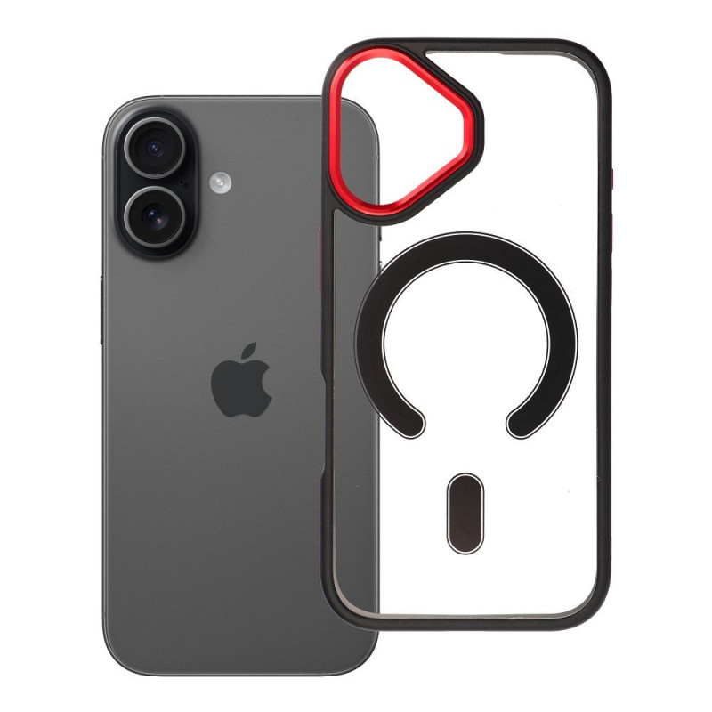 Kryt COLOR EDGE MAG COVER MagSafe pro iPhone 17 - černo-červený