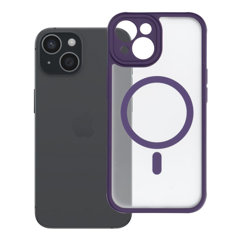 Kryt FULL MATTE MAG COVER MagSafe pro iPhone 15 - fialový