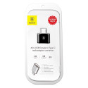 BASEUS CATOTG-01 Redukce OTG USB-C na USB-A s nabíjením až 12W, hliníková, černá