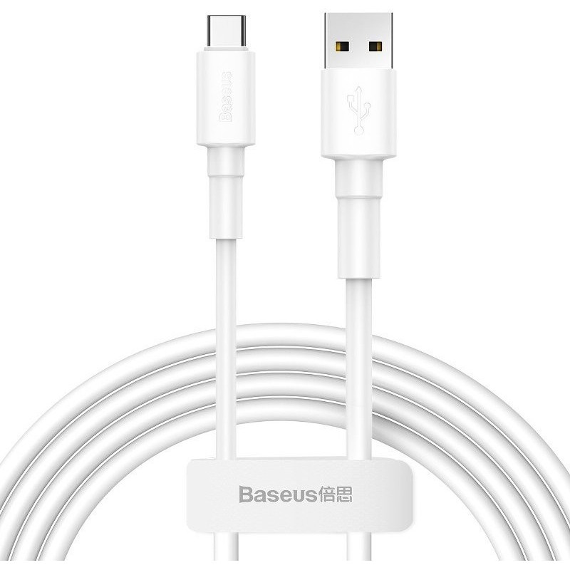 BASEUS CATSW-02 Datový a nabíjecí kabel s konektory USB/USB-C, 3A, 1m, bílý