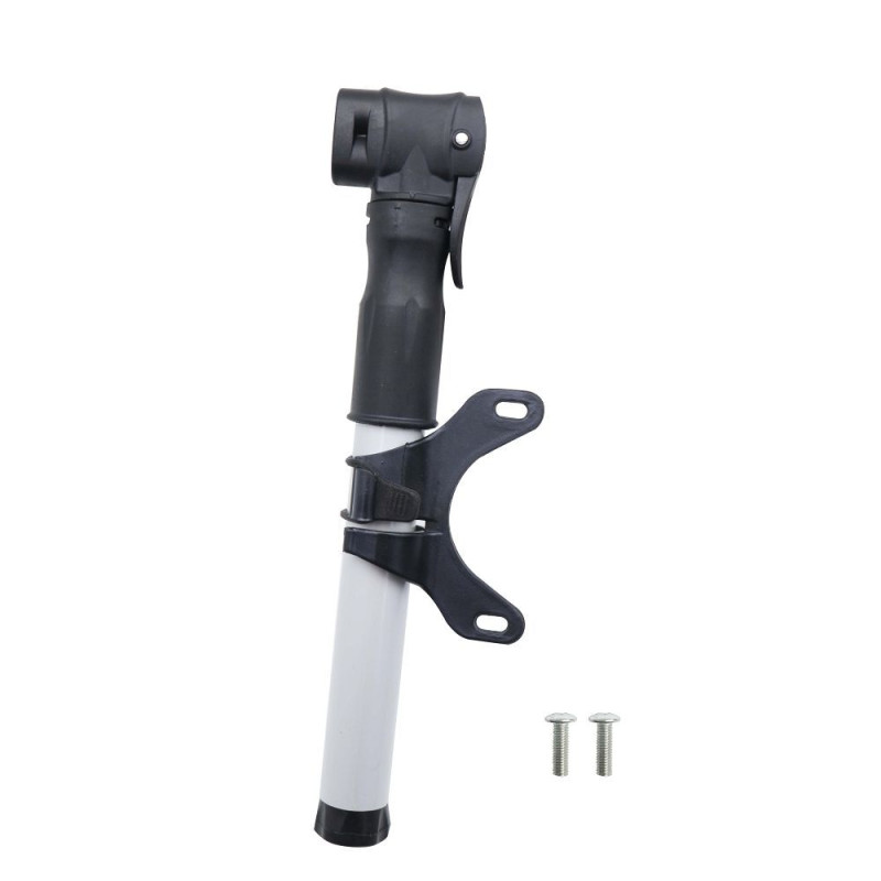 Mini pumpa FSPMP-387 s držákem pro kolo a koloběžku - černo-stříbrná