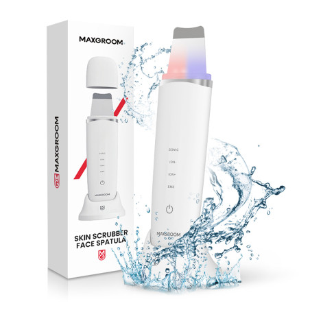 Ultrazvukový peeling MAXGROOM M-169 s LED terapií - bílý
