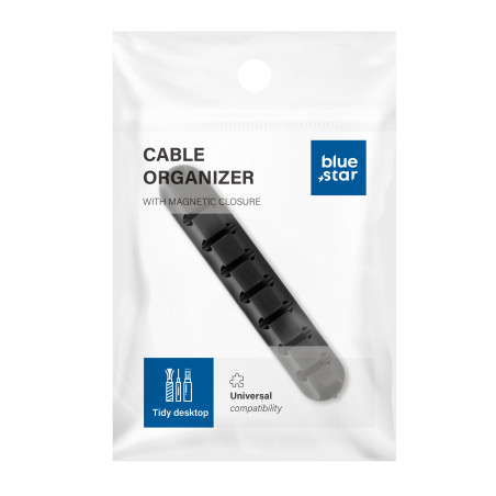 Organizér kabelů Blue Star PJ-OCZ8 pro 7 kabelů černý
