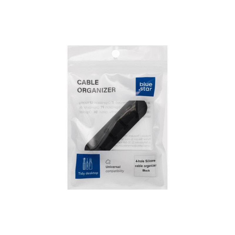 Organizér kabelů Blue Star PJ-OCZ23 pro 4 kabely - černý