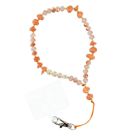 Šňůrka LOVE 44 cm na telefon - oranžová