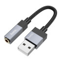 Adaptér Hoco UPA32D USB-A na Jack 3,5 mm černý