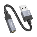Adaptér Hoco UPA32D USB-A na Jack 3,5 mm černý