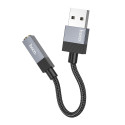 Adaptér Hoco UPA32D USB-A na Jack 3,5 mm černý