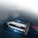 BASEUS CCAL-YS01 Circular 30W autonabíječka USB+USB-C PD QC3.0, černá