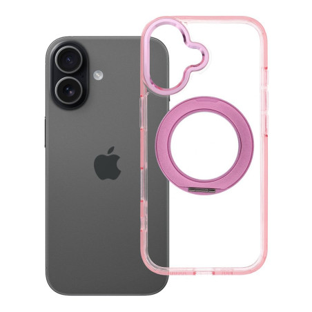 Kryt FRAME CIRCLE STAND MAG COVER pro iPhone 17 – růžový