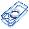 Kryt Frame Circle Stand pro iPhone 14 - tmavě modrý, MagSafe