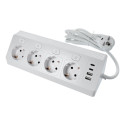 Prodlužovací přívod E42 4 zásuvky 3680W, 2x USB-A, 2x USB-C