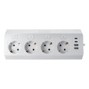 Prodlužovací přívod E42 4 zásuvky 3680W, 2x USB-A, 2x USB-C
