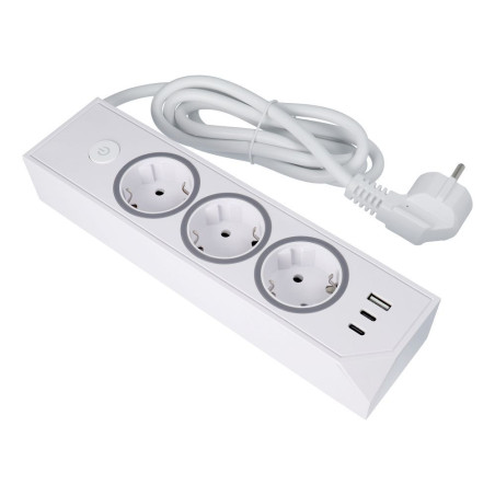Zásuvková lišta E59 3 zásuvky, USB-C 25W, 1,5 m