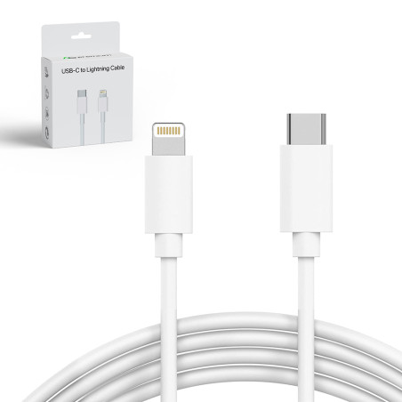 AG PREMIUM HD15 Kabel USB-C/Lightning pro Apple zařízení, délka 1m, bílý