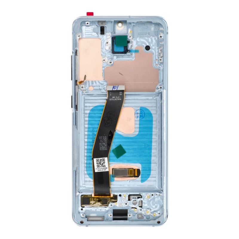 Displej SOFT OLED s rámečkem pro Samsung Galaxy S20 4G - modrý