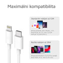 AG PREMIUM HD15 Kabel USB-C/Lightning pro Apple zařízení, délka 1m, bílý