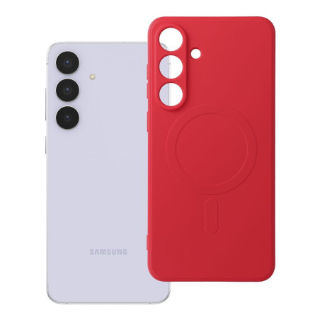 Kryt Silicone Mag Cover pro Samsung S25 FE - červený